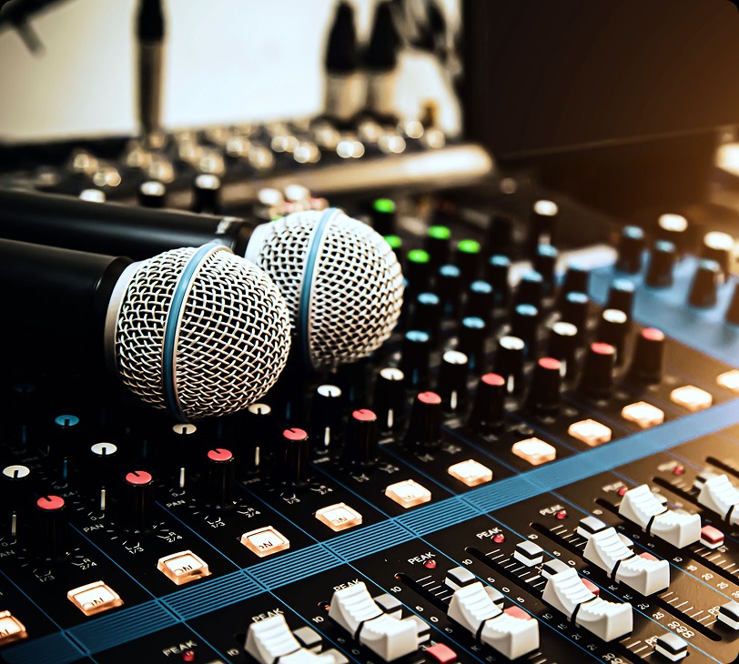 Microphones sound check