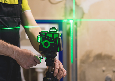Person arranging laser