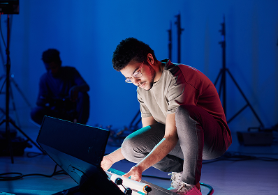 Person doing technical work
