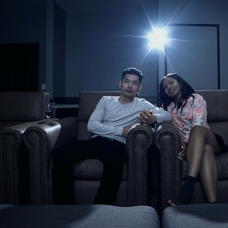 Couple watching movie
